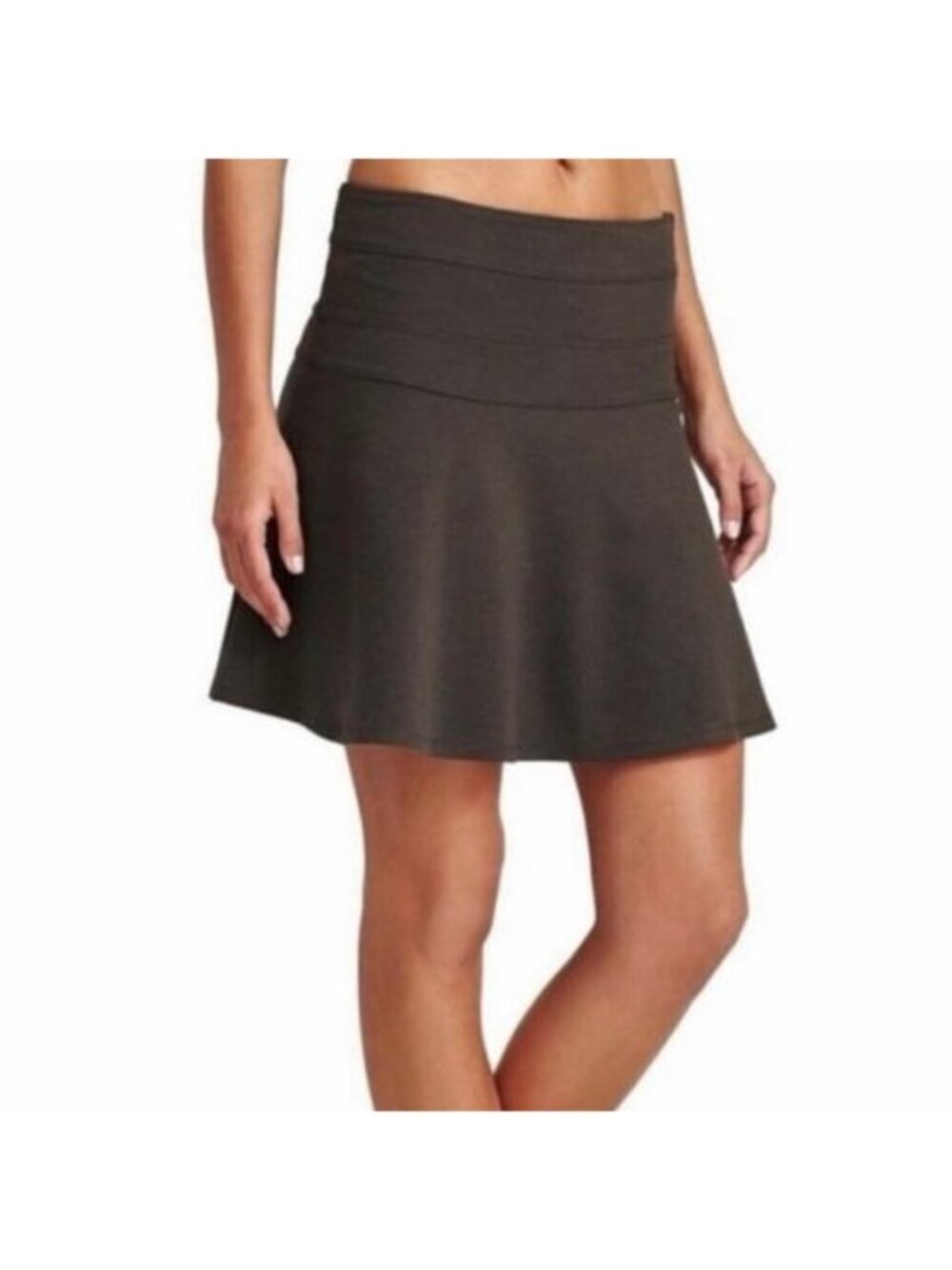 Athleta Ponte Twill Skater Mini Athletic Skirt Dark Gray Size 6 Stretch Casual